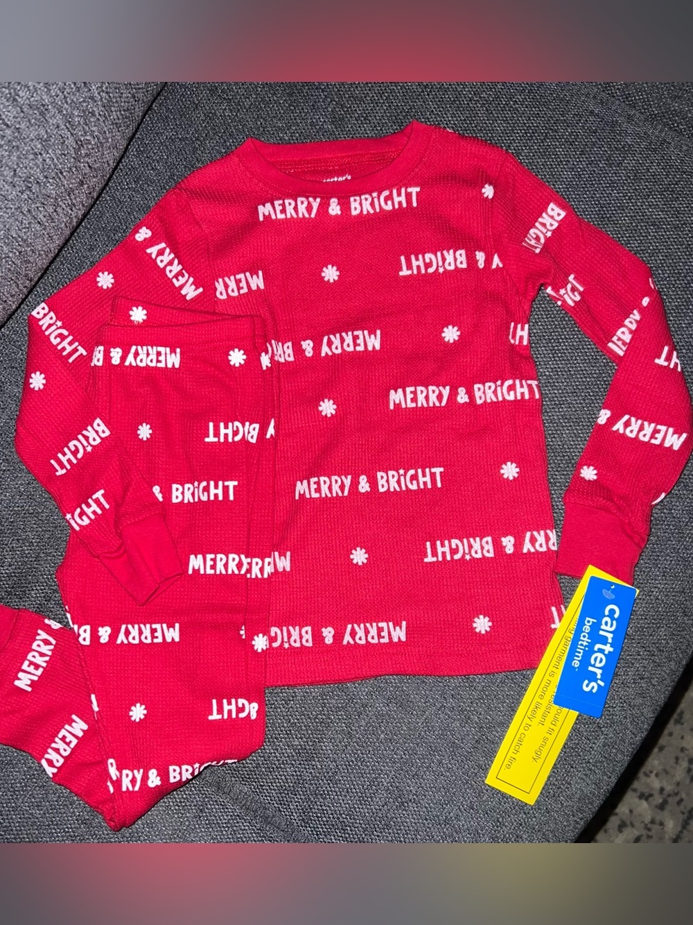 NWT Carter's Red "Merry & Bright" Kids Pajama Set